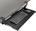 AX WABER Keyboard Tray Under Desk Pull Out with Extra Sturdy Adjustable C Clamp Mount System, 27.3 (32.5 inch Including Clamps) x 11 Inch Slide-Out Platform Computer Drawer for Typing, Black,AX01WB01