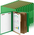 Skyygemm 36 Pcs Classification Folders Letter Size, 3 Divider Pressboard File Folder with Fasteners, Expanding File Organizer Bulk for Teachers, Clergy, Office, Church, Christmas Donations (Green)