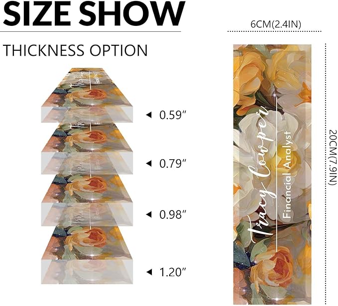 Desk Name Plate Personalized, Custom Name Plate for Desk, Acrylic Desktop Accessories, Office Gift & Decor for Women Men, Teacher Nurse Boss Employee Appreciation Gifts