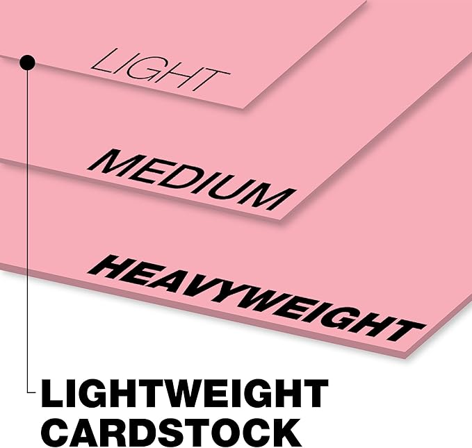 Springhill 8.5” x 11” Pink Colored Cardstock Paper, 67lb Vellum Bristol, 147gsm, 250 Sheets (1 Ream) – Premium Lightweight Cardstock, Vellum Printer Paper with Textured Finish – 076000R