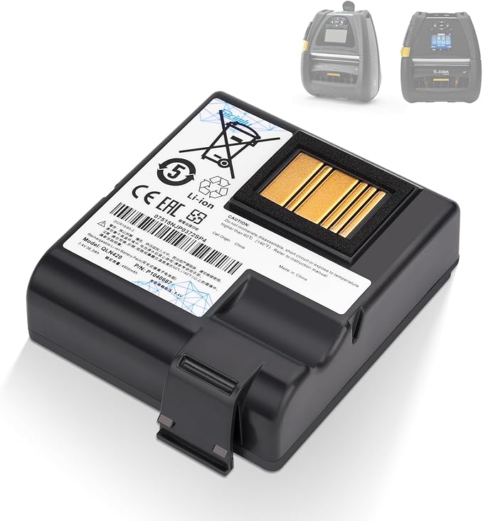 for Zebra QLN420 ZQ630 Battery,Compatible for Zebra Label Printer QLN420 ZQ630 ZQ630 Plus,ZQ63-AUWA000-00 ZQ63-ACFAC10-00,P1040687 P1050667-016 P1089760-002 BTRY-MPP-68MA1-01, Li-Ion 4900mAh.