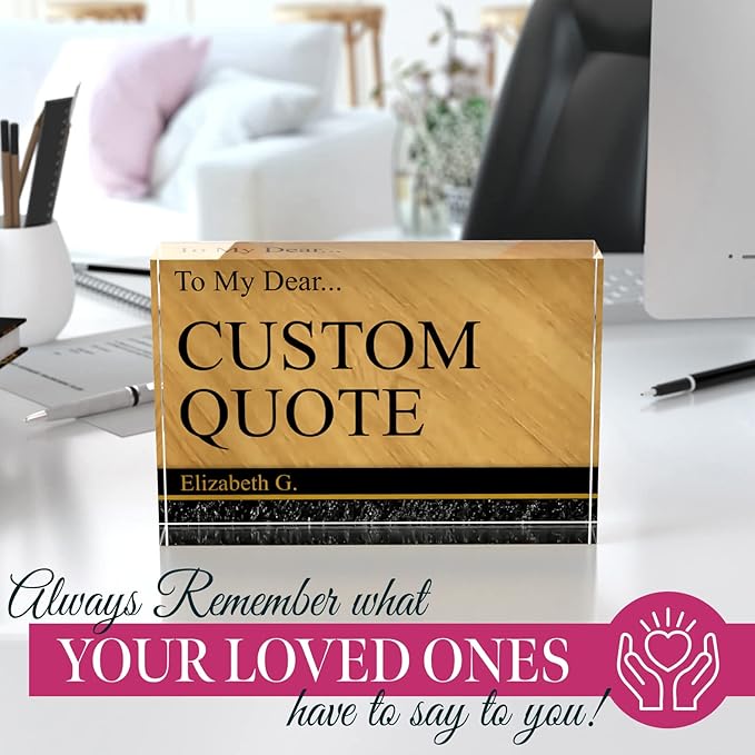 Personalized Gifts, Custom Quote Block Letter Board,Crystal-Clear Acrylic With Gift Box,17 Styles, Holiday and Christmas Gift for Mom, Dad, Girlfriend, Him or Her, Husband, Wife (4"x6", Nolan)