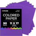 Hygloss Purple Colored Paper - 24 lb, 89 GSM, Acid-Free, Fade-Resistant, 11x17-Inch Ledger Size Color Copy Paper, 90 Sheets