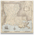Push Pin Louisiana Map Board - With Push Pins to Mark Louisiana Travel - Handmade in Ohio, USA - Design: Rustic Vintage