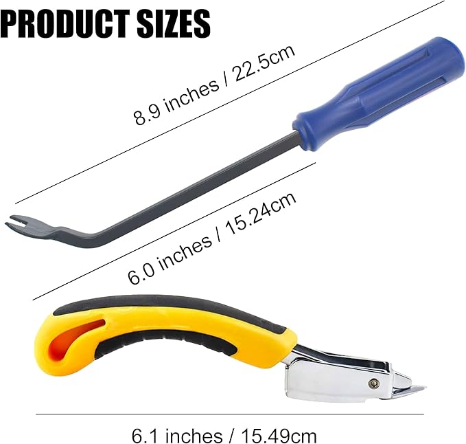 Upholstery Staple Remover, Construction Staple Remover Tool, Heavy Duty Tack Lifter Carpet Remover, Nail Puller for Removing All Kinds of Staples for Furniture, Canvas, Wooden Case, Carton