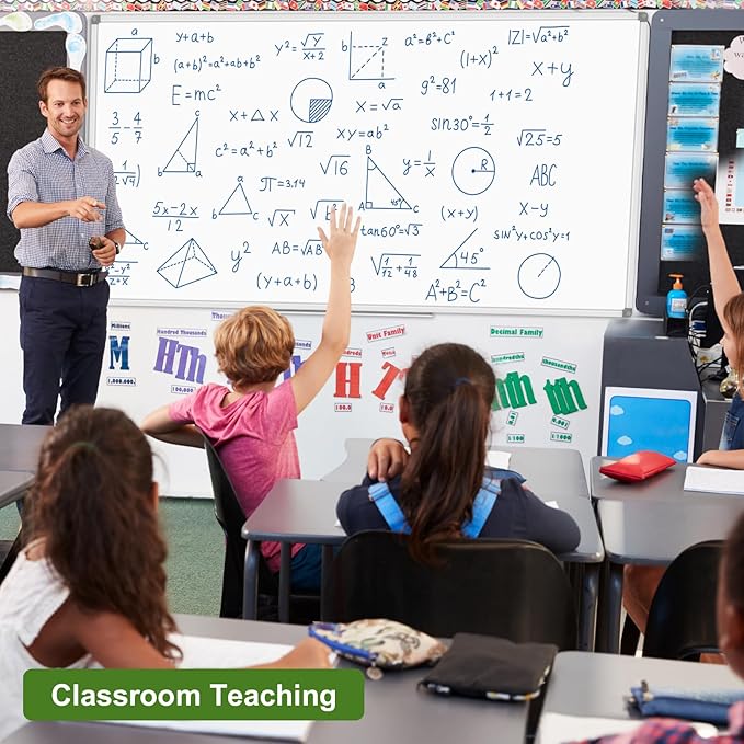 Lockways Dry Erase Board 96 x 48 Inch, Large 4 x 8 Magnetic White Board Pack of 2, Aluminium Frame Whiteboard with Marker Tray for School, Office and Home