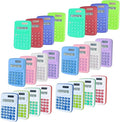 Basic Calculator Dual Power 8 Digit Silicone Button Desktop Calculator (A, Set of 24)