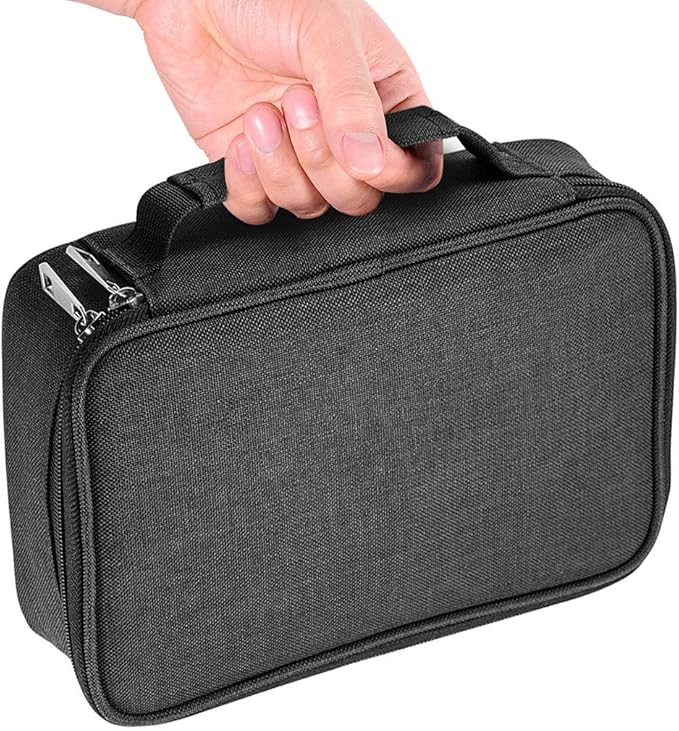 Large Capacity Pencil Case, 72 Slots Colored Pencil Pouch Bag Portable Pencil Holder Stationery Organizer with Compartments for Office and Travel, Black