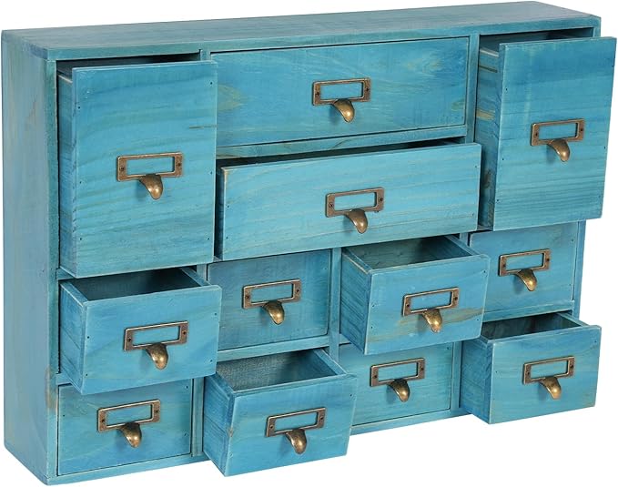 Vintage 12-Drawer Storage Cabinet – Multipurpose Desktop Organizer for Office, Craft & Home