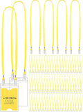 Patelai 100 Pack Double Clip Lanyards Bulk Face Mask Lanyard Twist Free 2 Hook Design Adjustable Badge Neck Strap for ID Name Badge Holder School Conference Office Class Essential (Yellow)