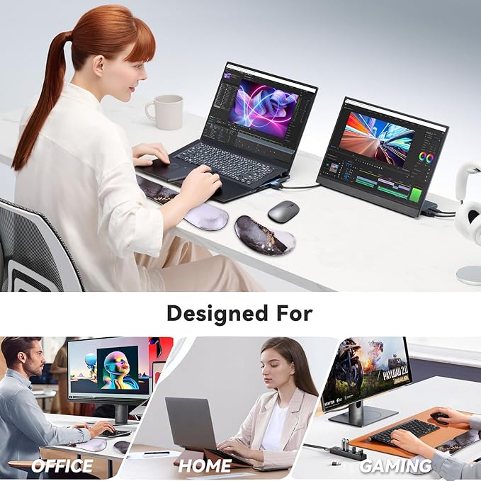 ZIBLY Wrist Rest Keyboard and Mouse Set - Non-Slip Ergonomic Wrist Cushion Support Pad - Easy Typing, Pain Relief – Premium Silky Gel Memory Foam for Work from Home Gaming Computer Laptop