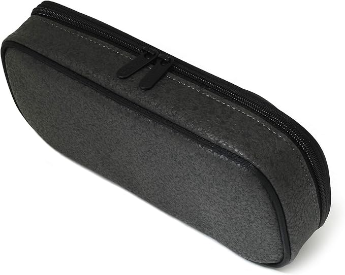 LOONLOON 663 Stone Pencil Case Dark Gray – Large Capacity Multi-Section Pen Pouch with Divider, School, College, Office, Student Stationery Organizer