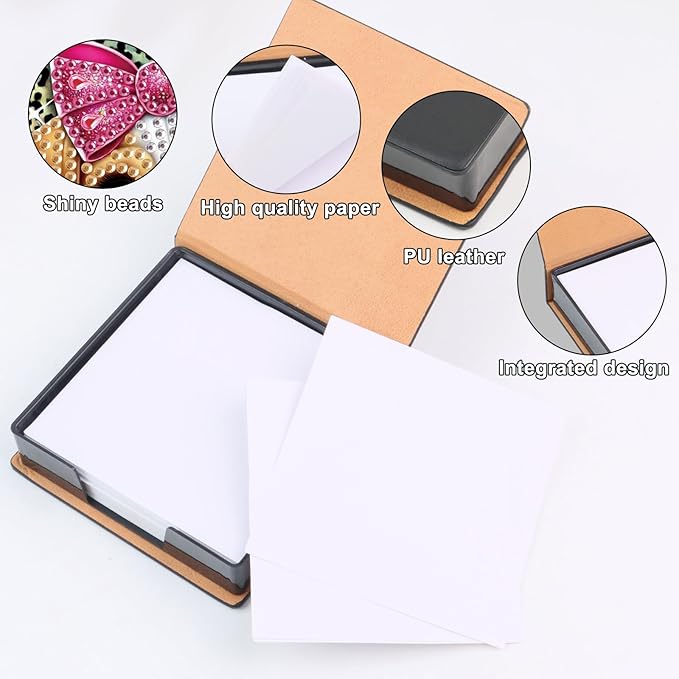 2 pcs Dog Diamond Painting Kit Note Box,Animal Memo Paper Storage Box Diamond Art,Sticky Note Holder Diamond Art,Diamond Painting Memo Pad For Office Desk. (Animal)