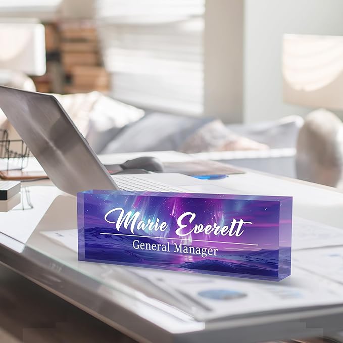 Custom Name Plate for Desk | Personalized Desk Name Plate | Personalized Boss Employee Appreciation Gifts | Acrylic Name Plate Office Desk Accessories