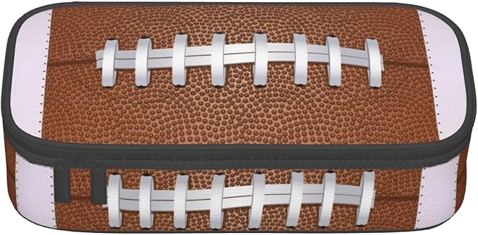 American Football Ball Texture Pencil Case Big Capacity Storage Pencil Pouch Stationery Bags With Zipper Portable Pen Holder Box Organizer For Boys Girls Teens Student College School Office Supplies