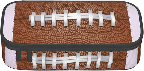 American Football Ball Texture Pencil Case Big Capacity Storage Pencil Pouch Stationery Bags With Zipper Portable Pen Holder Box Organizer For Boys Girls Teens Student College School Office Supplies