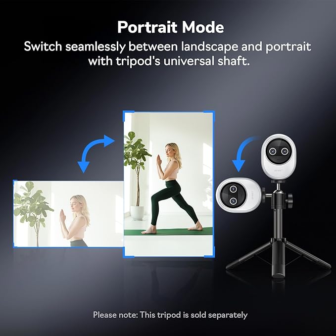 EMEET Piko+ (Piko Plus), World’s 1st Dual-Camera AI-Powered 4K Webcam, 1/2.55'' Sony Sensor, 3 Mics&3 Sound Modes, Panda Magnetic Privacy Cover, USB C-C&C-A, Ideal for Livestreamers