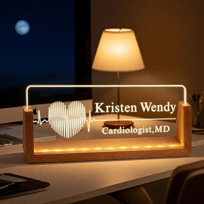 Ships Next Day, Custom Name Plate for Desk - The Doctor Light Up Acrylic Desk Name Plate Personalized Elegant Office Gifts for Doctor Appreciation Gifts, Office Decor for Women Men