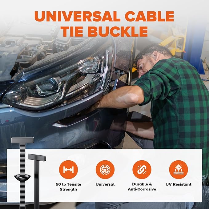 Nylon Universal Cable Tie Buckle -Clip Zip Ties -100PCS