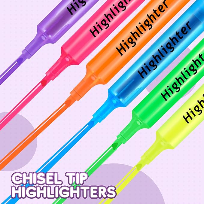 Qilery 72 Pack Highlighters Bulk, Tank Style Chisel Tip Highlighters Markers Pack Quick Drying for Adult Coloring, Home Office Supplies (Purple)
