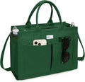 TOPDesign Heavy-Duty Canvas Tote Bag for Women, Adjustable Crossbody/Shoulder Handbag with 9 Pockets, Everything Tote