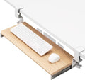 VIVO Large Clamp-on Computer Keyboard and Mouse Under Desk Slider Tray, 27 x 11 inch Pull Out Platform Drawer, Light Wood, MOUNT-KB05A