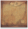 Push Pin Ohio Map Board - With Push Pins to Mark Ohio Travel - Handmade in Ohio, USA - Design: Golden Aged