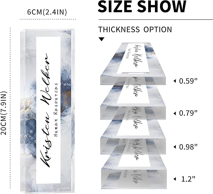 Desk Name Plate Personalized, Custom Name Plate for Desk, Office Desk Decor for Women Men, Acrylic Desk Accessories, Office Gifts for Coworkers Boss Teacher, Employee Appreciation Gifts (Coast)