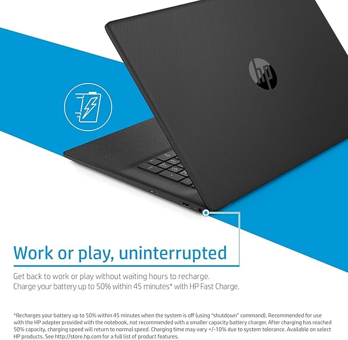 HP 17 Laptop (17.3" FHD Anti-Glare, Intel 10-Core i7 150U (> Ultra 5 125U), 8GB RAM, 512GB SSD) for Business, Home, Students, Narrow Bezel, Numeric Keypad, Webcam, Wi-Fi 6, Fast Charge, Win 11 Home