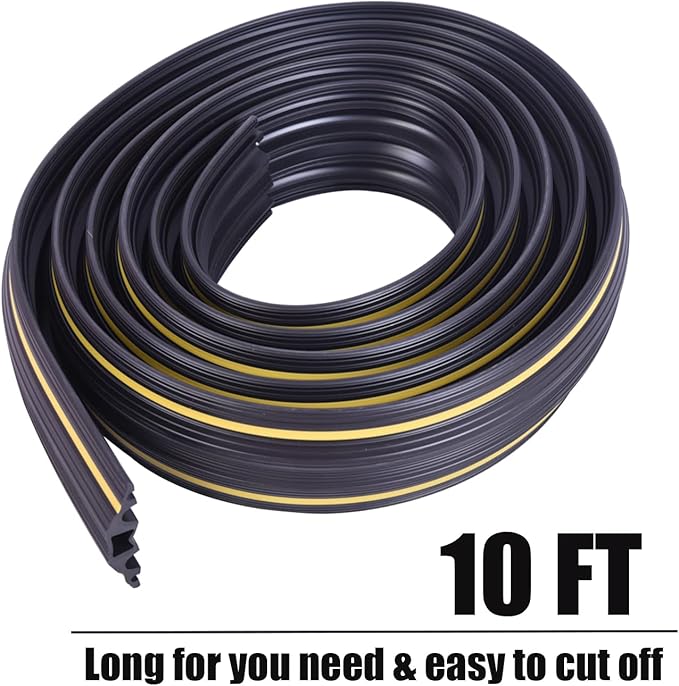 10FT Cord Cover, Flexible Floor Cable Cover, Cord Hider to Organize and Protect Wire, Wire Covers for Home and Office (10ft, 5 Channel)