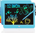 TEKFUN LCD Writing Tablet for Kids Boys Toys, 12 Inch Erasable Doodle Board Colorful Doodle Pad, Mess Free Coloring Board Games Toys Gifts for Toddlers Boys Adults (Blue)