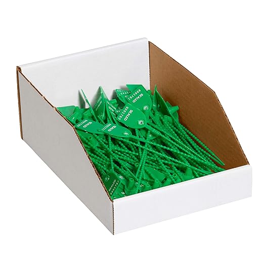Box USA Storage Bins Medium 8"L x 15"W x 4 1/2"H 50-Pack - Corrugated Cardboard Box for Packing, Moving, and Storage