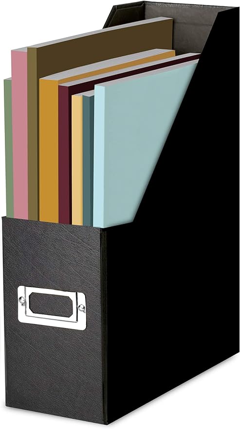 Snap-N-Store Fiberboard Magazine File with PVC Laminate, 12.25 x 3.88 x 9.75 Inches, Black (SNS01565)