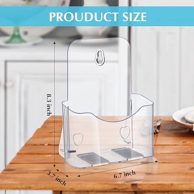 Chinco 10 Pack Acrylic Brochure Holders Bulk 6x8 Inch Commercial Menu Stands, Wall Mountable Display for Restaurants, Wedding, Literature, Pamphlets, Flyers and Trifold Documents