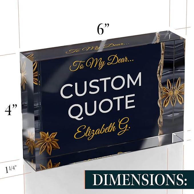 Custom Acrylic Sign Personalized, Custom Desk Name Plate, 18 Styles, (4"x6"), With Gift Box, USA Made by Acryluxe. (Trenton)