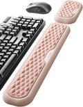 Vaydeer Wrist Rest for Keyboard and Mouse, Computer Ergonomic Wrist Support Pad, Soft Memory Foam Arm Cushion for Desk, Palm Hand Office Laptop Typing-Rose Pink and Cream White