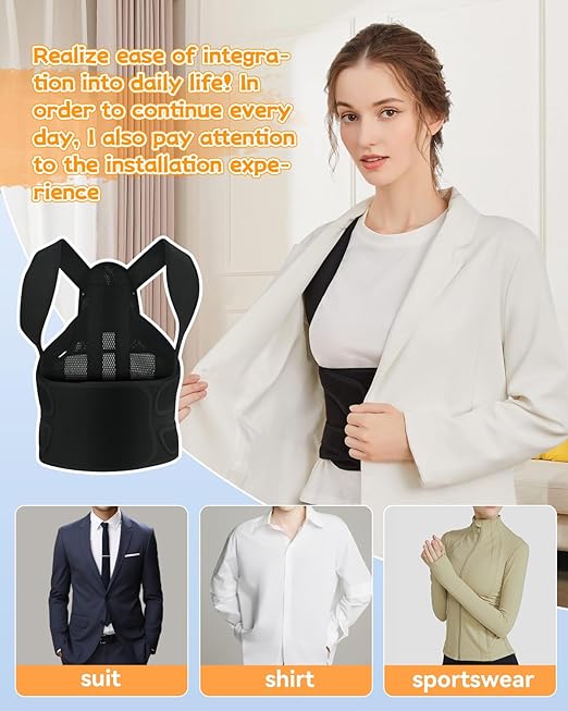 Posture Corrector for Women & Men, Back Brace Adjustable Full Back Support - Shoulder Straightener for Upper & Lower Back Pain Relief, Scoliosis, Hunchback, Hump, Thoracic Spine Correc (Large)