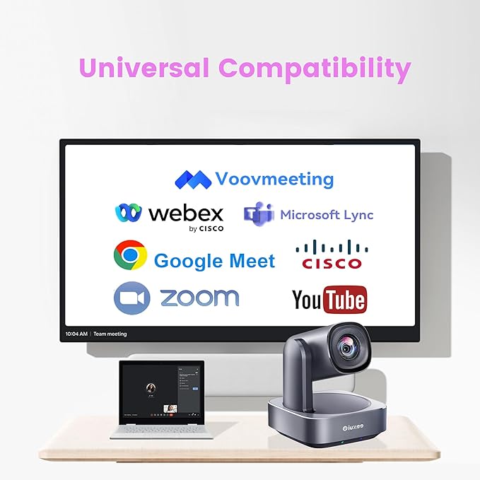 iuZee PTZ Camera with 20X Optical Zoom HDMI/USB3.0 Wide View Angle 1080P for Video Conference Meeting Church Live Streaming Education Works with Zoom Webex OBS YouTube Red Dot Design Winner