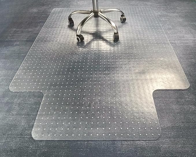 45" x 53" Office Chair Mat for Carpeted Floors – Large, Slip-Resistant, Heavy-Duty Desk Protector with Extended Lip – Easy Glide Rolling Desk Chair Mat for Work, Gaming, Home