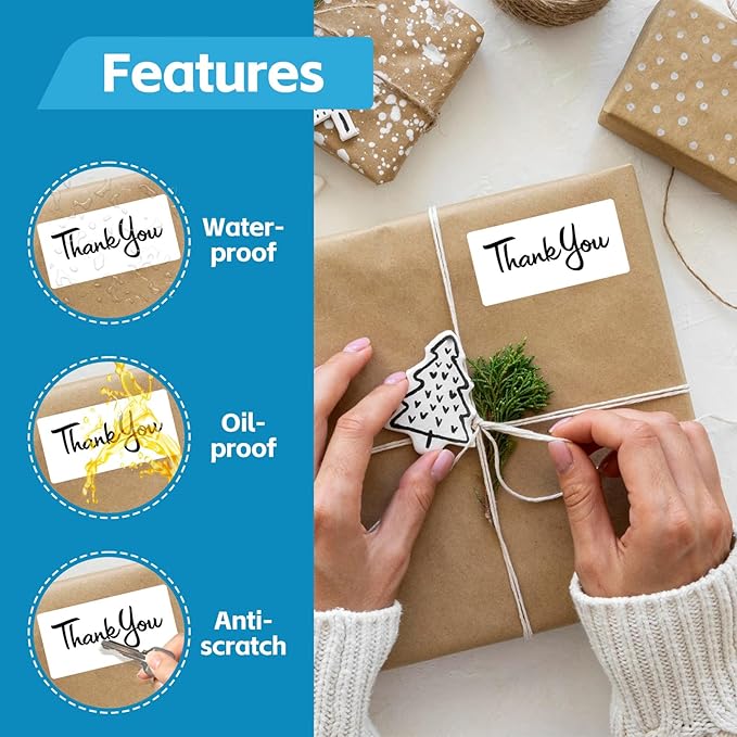 NineLeaf 4 Roll 2.25''x1.25'' Direct Thermal Label Perforated UPC Barcodes Postage Shipping Address Labels with 1000 Labels/Roll Compatible for Zebra Eltron Rollo Desktop Label Printers