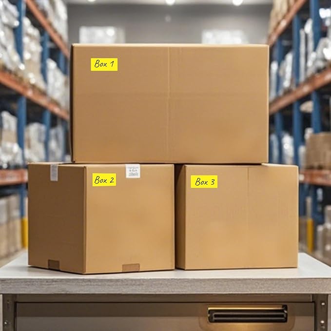 FINDAT Color Coding Stickers Rectangle 1.57×0.75 Inch Vinyl Yellow Sticker Removable Waterproof Writable File Folder Moving Labels for Boxes Home Office Marking 160 PCS