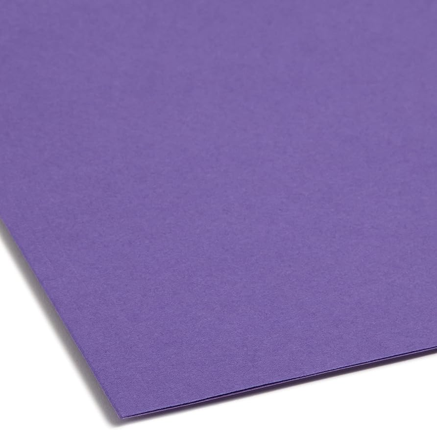 Smead Fastener File Folders, Reinforced 1/3-Cut Tabs, 2 Fasteners, Letter Size, Purple, 50 per Box (13040)