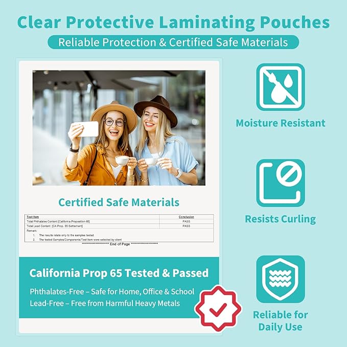 Binditek 300 Pack 5 Mil Thermal Laminating Pouches, 9x11.5 Inches Laminating Sheets, for Letter Size, Ultra Clear, Glossy, Hold 8.5x11 Inches, Heat Seal, School Office Supplies