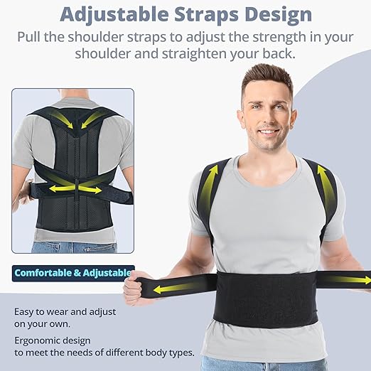 Fitsupport Back Brace Posture Corrector for Women and Men Back Lumbar Support Shoulder Posture Support for Improve Posture Provide and Back Pain Relief