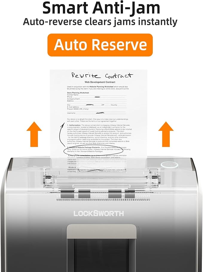 Heavy Duty Micro-Cut Paper Shredder: 200-Sheet Auto Feed/10-Sheet Manual Feed, P-5 High Security, 8.5 Gallon Bin with Casters for Home Office