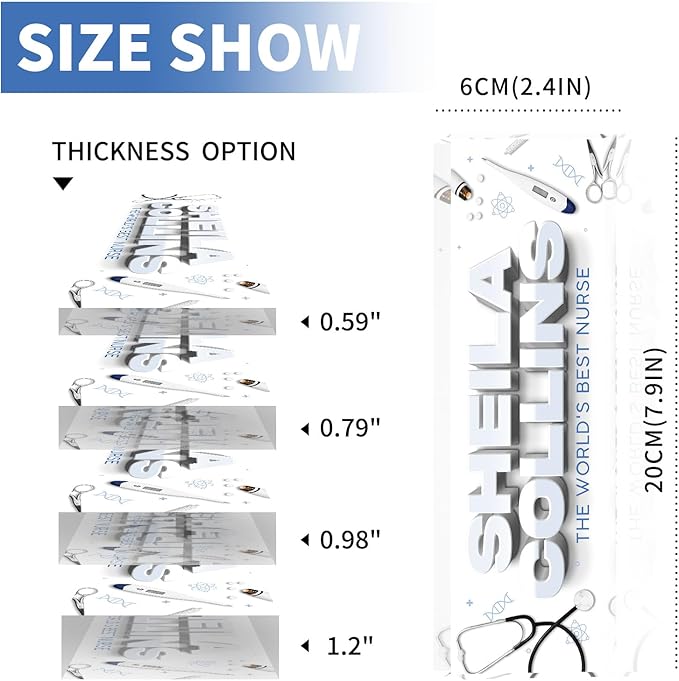 Custom Name Plate for Desk, Employee Appreciation Gifts, Office Decor, Acrylic Desk Name Plate Personalized, Office Desk Accessories, Funny Office Gifts for Coworkers Boss Teacher (Nurse B)