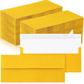 Jutom 500 Pcs Kraft Envelopes Letter Size Bulk #10 Business Strong Sealed 4-1/8 x 9-1/2 in Flap Office Printable Mailing Envelopes Windowless Invisible (Gold)