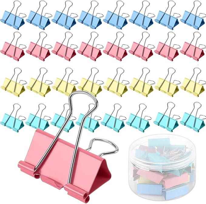 HOZEON 120 Pack 1.6 Inch Large Binder Clips, 41mm Heavy Duty Colored Paper Clamps for Office Documents, Papers Home Organization,4 Colors