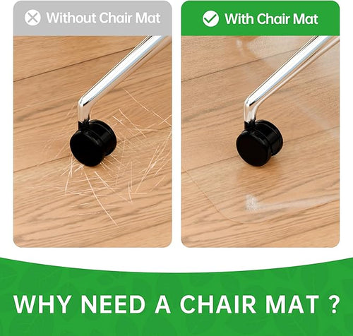 100pointONE Office Chair Mat for Hardwood Floors, Easy Glide Office Mats for Rolling Chairs, Clear Rolling Chair Mat for Hardwood 46" x 72"