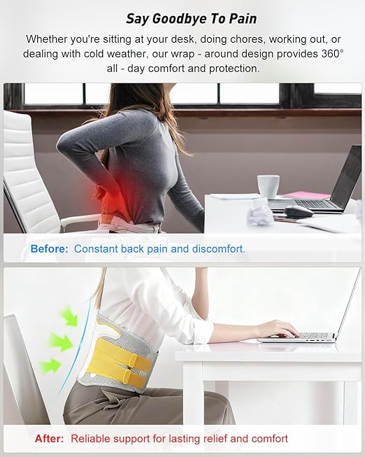 Posture Corrector For Women and Men, Breathable Waist Lumbar Support Belt for Sciatica, Herniated Disc, Scoliosis Back Pain Relief, Heavy lifting, with Dual Adjustable Straps